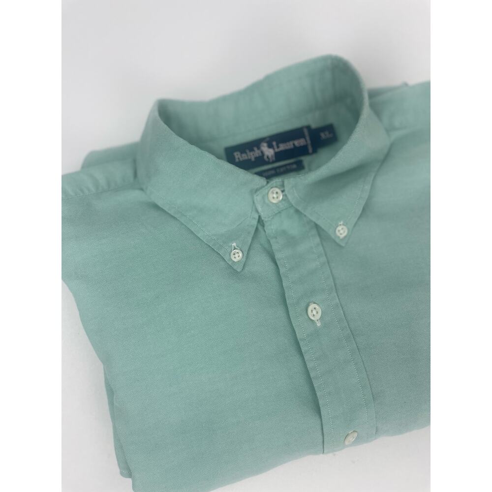 Ralph Lauren Button Down Shrt Men’s XL Short Sleeve Mint Green Logo
